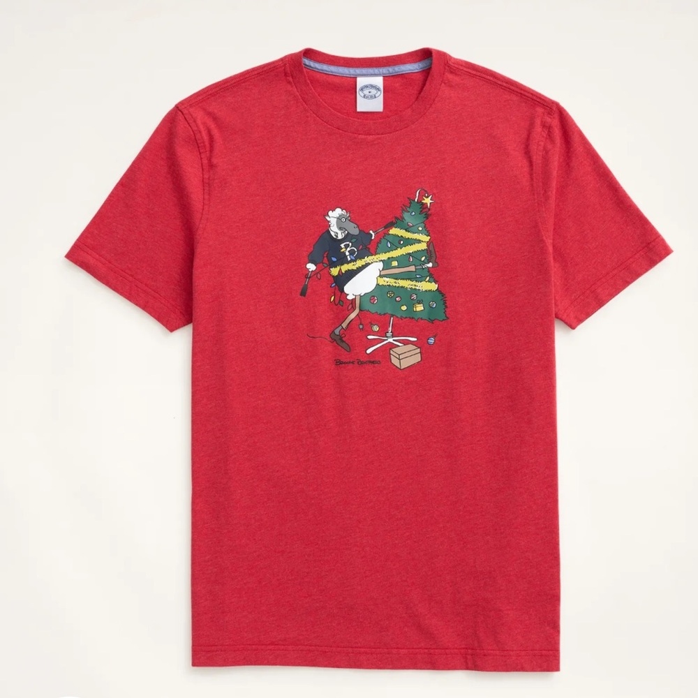 Brooks Brothers Red Holiday Graphic Tee